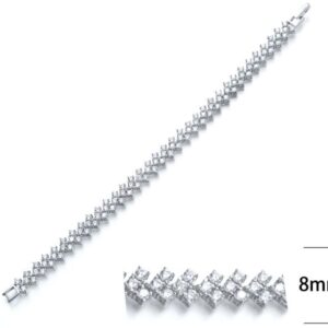 SB05165, Ladies' Moissanite Ring, S925, Rhodium Plated, White, 11.1g