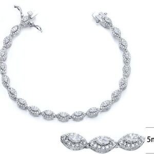 SB07640, Ladies' Moissanite Bracelet, S925, Rhodium Plated, White, 10.89g
