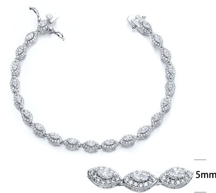 SB07640, Ladies' Moissanite Bracelet, S925, Rhodium Plated, White, 10.89g