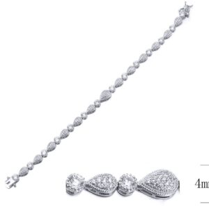 SB10305, Ladies' Moissanite Bracelet, S925, Rhodium Plated, White, 11.93g
