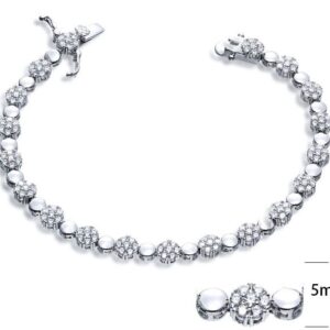 SB05435, Ladies' Moissanite Bracelet, S925, Rhodium Plated, White, 11.4g