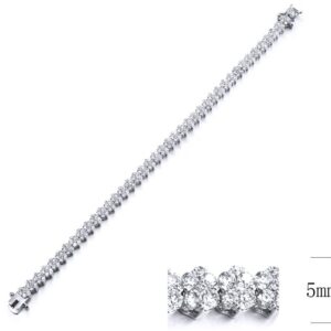 SB11334, Ladies' Moissanite Bracelet, S925, Rhodium Plated, White, 11.36g