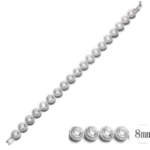 SB06576, Ladies' Moissanite Bracelet, S925, Rhodium Plated, White, 16.79g