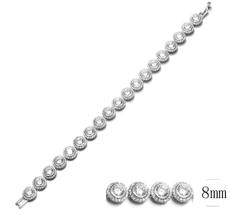 SB06576, Ladies' Moissanite Bracelet, S925, Rhodium Plated, White, 16.79g
