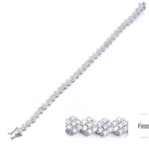 SB06696, Ladies' Moissanite Bracelet, S925, Rhodium Plated, White, 11.41g