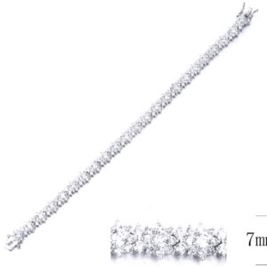SB10642, Ladies' Moissanite Bracelet, S925, Rhodium Plated, White, 13.1g