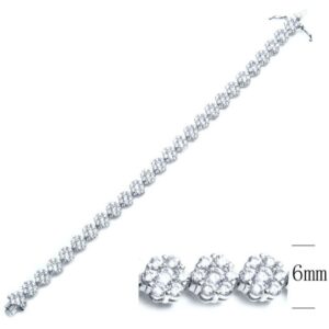 SB07555, Ladies' Moissanite Bracelet, S925, Rhodium Plated, White, 14.05g