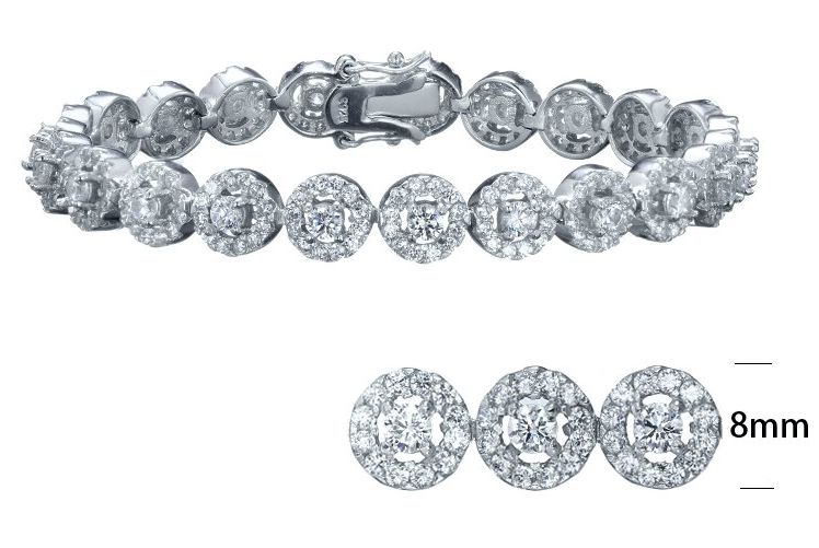 SB05299, Ladies' Moissanite Ring, S925, Rhodium Plated, White, 17.34g