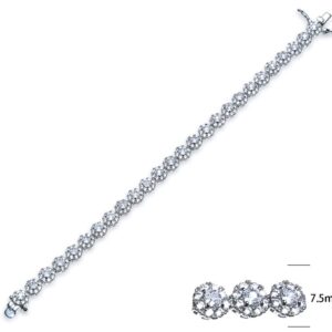 SB07407, Ladies' Moissanite Ring, S925, Rhodium Plated, White, 15.06g