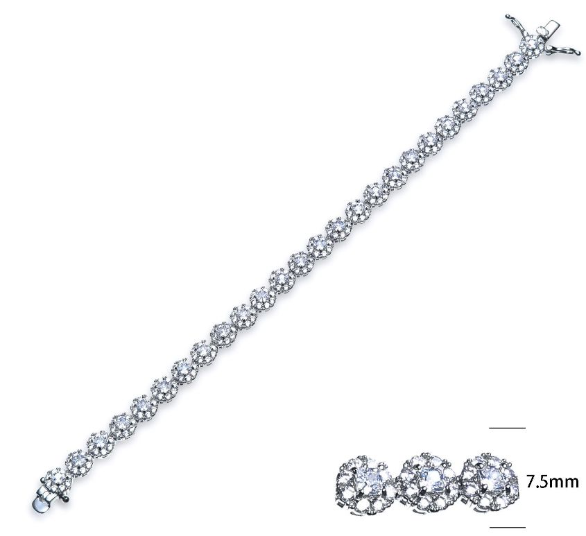 SB07407, Ladies' Moissanite Ring, S925, Rhodium Plated, White, 15.06g