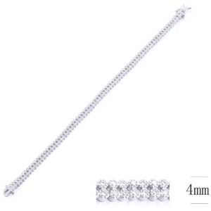 SB05314, Ladies' Moissanite Ring, S925, Rhodium Plated, White, 4.89g
