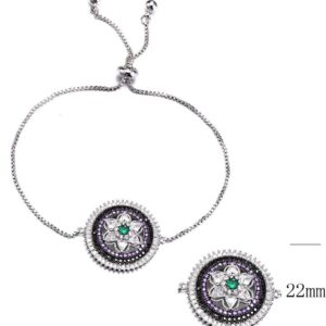 SB09286-C, Ladies' Moissanite Ring, S925, Rhodium + Black Rhodium Plated, Silver, 6.56g