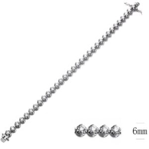 SB09344, Ladies' Moissanite Ring, S925, Rhodium Plated, White, 16.14g