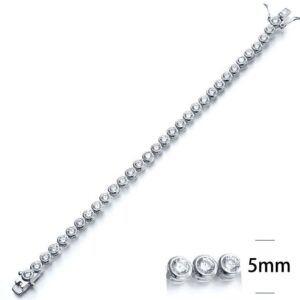 SB01273, Ladies' Moissanite Bracelet, S925, Rhodium Plated, White, 16g