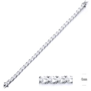SB05283, Ladies' Moissanite Bracelet, S925, Rhodium Plated, White, 13.29g