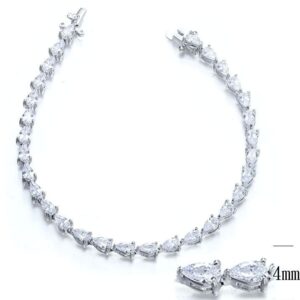 SB08319, Ladies' Moissanite Bracelet, S925, Rhodium Plated, White, 8.23g