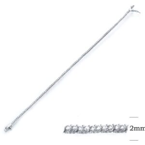 SB04044, Ladies' Moissanite Bracelet, S925, Rhodium Plated, White, 4.8g