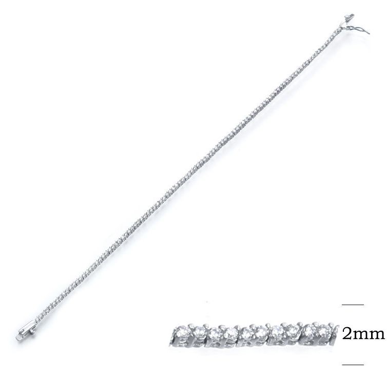 SB04044, Ladies' Moissanite Bracelet, S925, Rhodium Plated, White, 4.8g