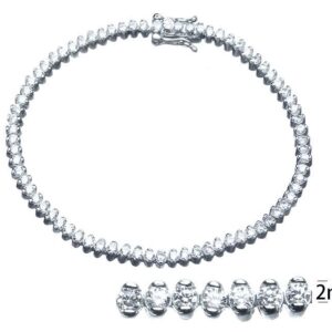 SB04615, Ladies' Moissanite Bracelet, S925, Rhodium Plated, White, 8.85g