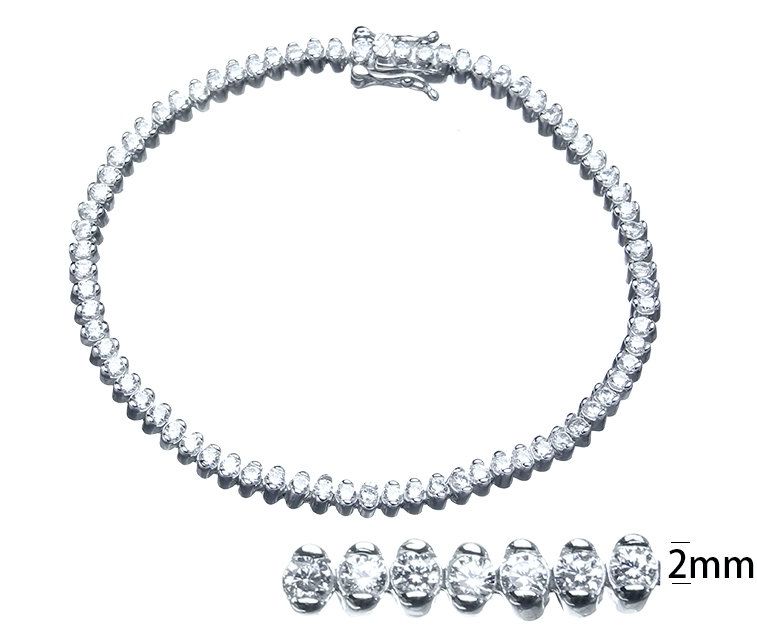 SB04615, Ladies' Moissanite Bracelet, S925, Rhodium Plated, White, 8.85g