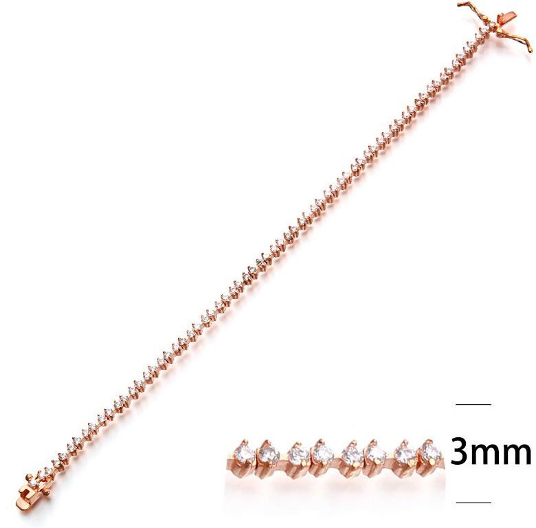 SB01758, Ladies' Moissanite Bracelet, S925, Rhodium Plated, White, 8.5g