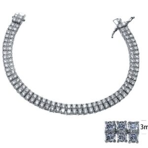 SB04806, Ladies' Moissanite Bracelet, S925, Rhodium Plated, White, 18.1g