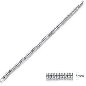 SB05221, Ladies' Moissanite Bracelet, S925, Rhodium Plated, White, 11.67g