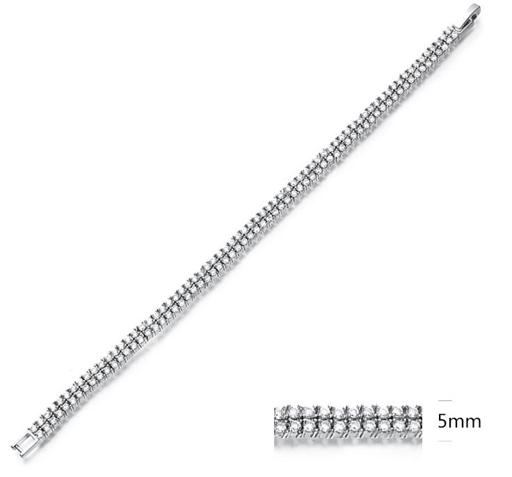 SB05221, Ladies' Moissanite Bracelet, S925, Rhodium Plated, White, 11.67g