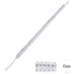SB04093, Ladies' Moissanite Bracelet, S925, Rhodium Plated, White, 11.59g
