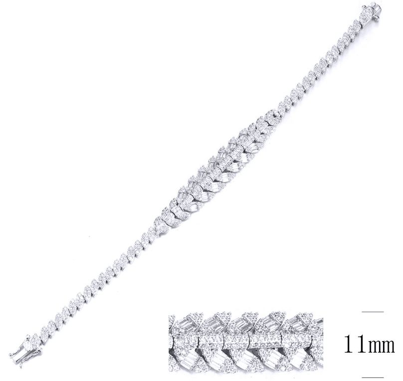 SB10597, Ladies' Moissanite Ring, S925, Rhodium Plated, White, 16.42g