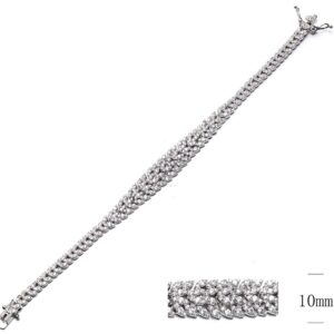 SB09171, Ladies' Moissanite Ring, S925, Rhodium Plated, White, 15.14g
