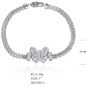 SB12764, Ladies' Moissanite Ring, S925, Rhodium Plated, White, 7.25g