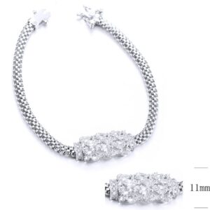 SB12768, Ladies' Moissanite Bracelet, S925, Rhodium Plated, White, 7.01g