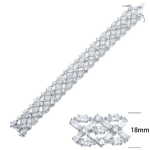 SB06819, Ladies' Moissanite Ring, S925, Rhodium Plated, White, 41.3g