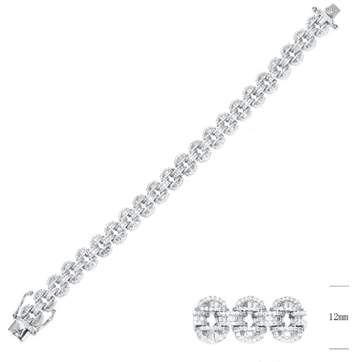 SB14418, Ladies' Moissanite Ring, S925, Rhodium Plated, White, 31.39g