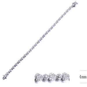 SB12573, Ladies' Moissanite Bracelet, S925, Rhodium Plated, White, 9g