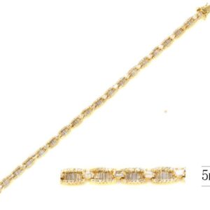 SB13898, Ladies' Moissanite Bracelet, S925, Rhodium Plated, White, 12.03g