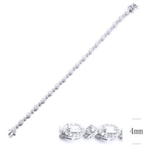 SB12572, Ladies' Moissanite Bracelet, S925, Rhodium Plated, White, 8.85g