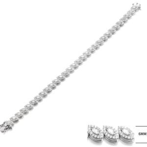 SB13158, Ladies' Moissanite Ring, S925, Rhodium Plated, White, 11.97g