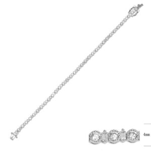 SB14922, Ladies' Moissanite Ring, S925, Rhodium Plated, White, 8.42g