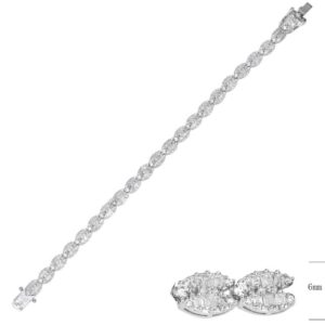 SB14909, Ladies' Moissanite Ring, S925, Rhodium Plated, White, 11.21g