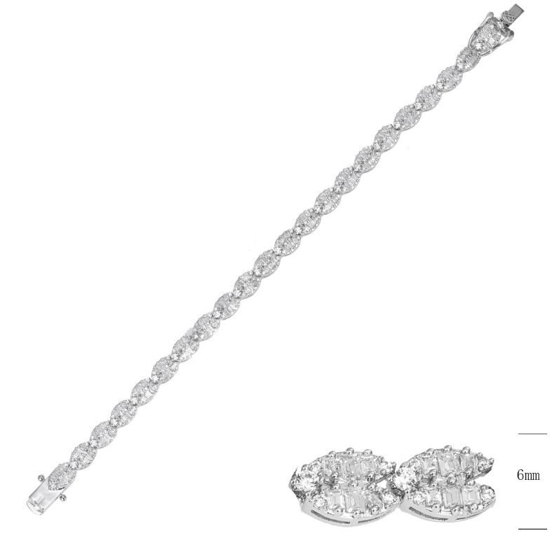 SB14909, Ladies' Moissanite Ring, S925, Rhodium Plated, White, 11.21g