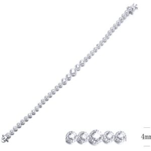 SB09739, Ladies' Moissanite Bracelet, S925, Rhodium Plated, White, 11.66g