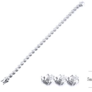 SB12571, Ladies' Moissanite Bracelet, S925, Rhodium Plated, White, 11.7g