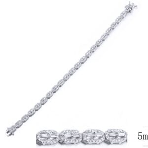 SB10649, Ladies' Moissanite Bracelet, S925, Rhodium Plated, White, 10.67g