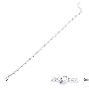 SB12117, Ladies' Moissanite Bracelet, S925, Rhodium Plated, White, 12.52g