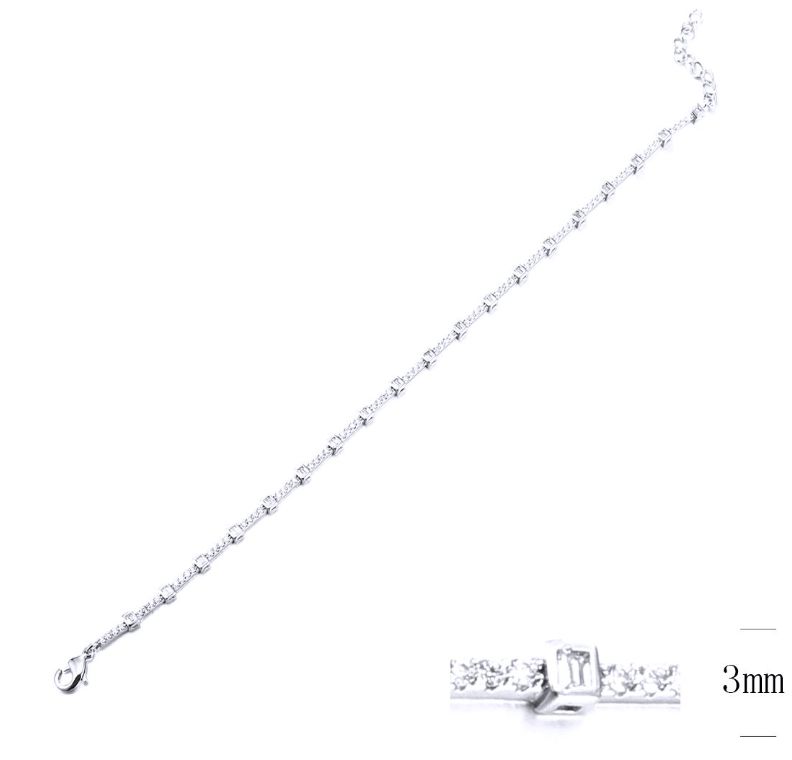 SB12117, Ladies' Moissanite Bracelet, S925, Rhodium Plated, White, 12.52g