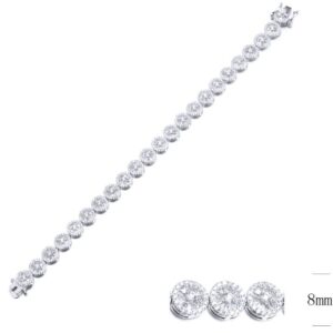 SB09734, Ladies' Moissanite Bracelet, S925, Rhodium Plated, White, 17.05g