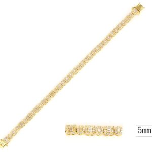 SB13905, Ladies' Moissanite Bracelet, S925, Rhodium Plated, White, 13.05g