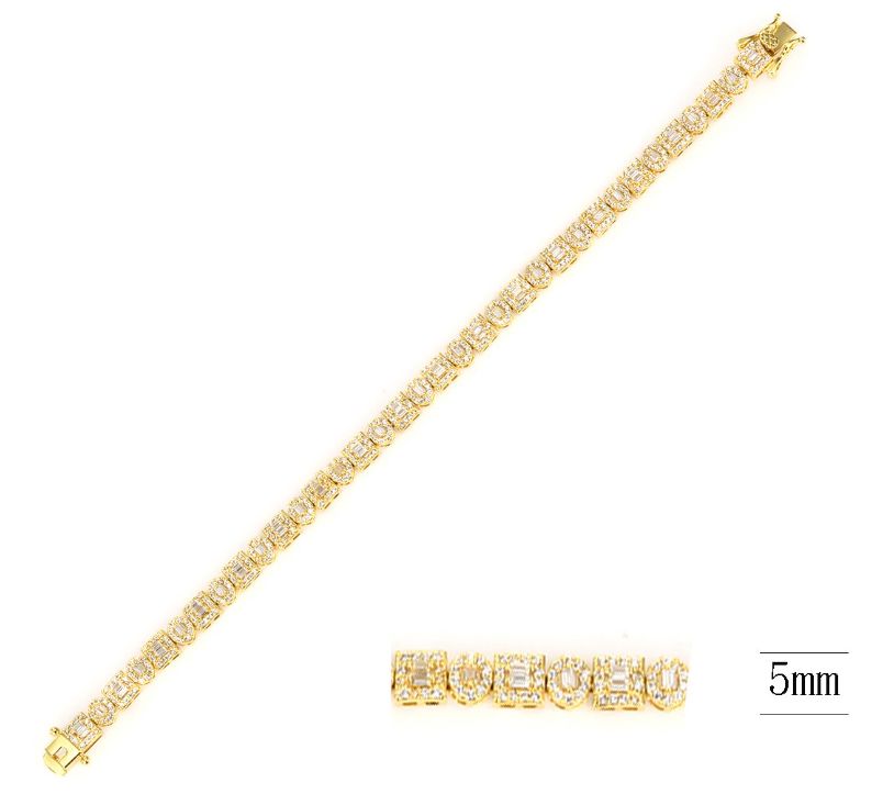 SB13905, Ladies' Moissanite Bracelet, S925, Rhodium Plated, White, 13.05g